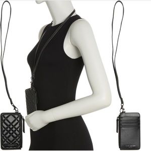Kurt Geiger London Quilted Card Holder With Strap
